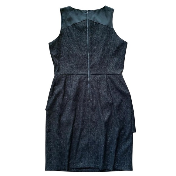 Gianni Bini Ruffle Tiered Metallic Shimmer Zip Cocktail Dress Black Size 10 - Picture 2 of 7